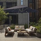 Contract Grade 10' Square Cantilever Outdoor Patio Umbrella - Rustproof Aluminum Frame with Base