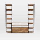 Industrial Modular Media Set w/ Bookshelves (83")
