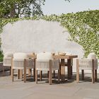 Portside Wood Outdoor Dining Table (76.5"&ndash;96") &amp; Porto Dining Chairs Set