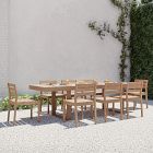 Portside Wood Outdoor Extendable Dining Table (76.5&quot;&ndash;106&quot;) &amp; Dining Chairs Set