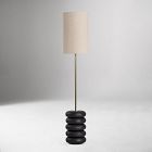 Ariel Stacked Solid Oak Floor Lamp (63")
