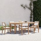 Portside Wood Outdoor Round Extendable Dining Table (48"&ndash;93") &amp; Stacking Chairs Set