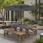 Premium 9' Round Outdoor Patio Umbrella - Rustproof Aluminum Tilt Frame