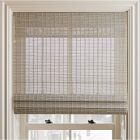 Custom Natural Fine Weave Unlined Roman Shade - Morning Dove