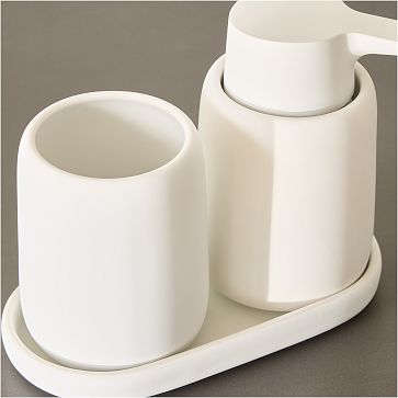 Soap Dispenser, Tumbler & Tray - Set of 3