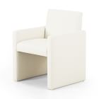 Lofted Boucle Upholstered Dining Arm Chair