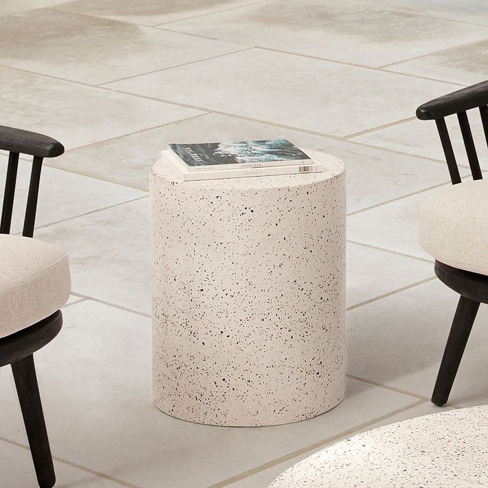 Terrazzo Drum Indoor/Outdoor Round Side Table (15