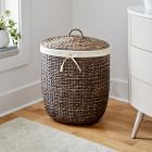 Curved Seagrass Lidded Hamper