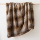 Faux Fur Herringbone Throw