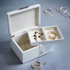 Mid-Century White Lacquer Jewellery Box - Large