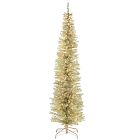Pre-Lit Faux Champagne Tinsel Christmas Tree