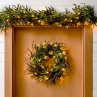 Pre-Lit Faux Woodland Pine Wreath &amp; Garland