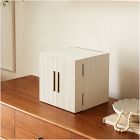 Open Box: Modern Fluted Jewelry Box, 10"H Cube - White