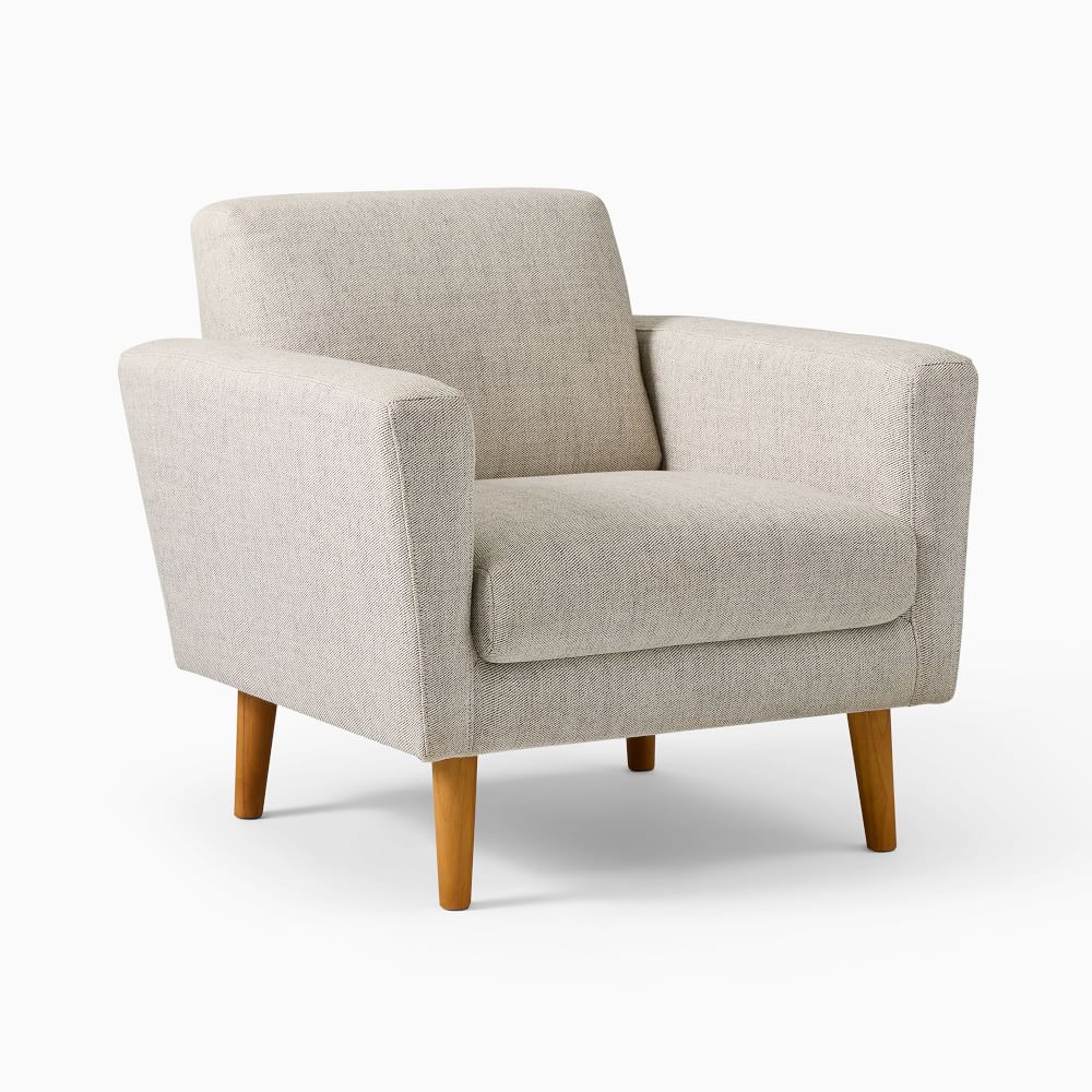 Oliver Chair, Poly, Twill, Dove, Light Walnut