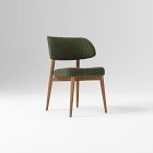 Open Box: Hyde Dining Chair - Performance Distressed Velvet Tarragon, Cool Walnut