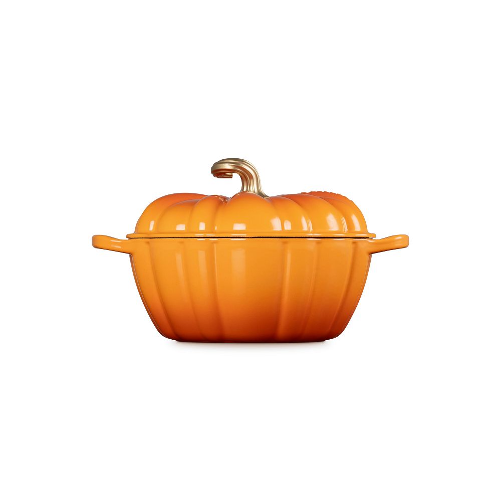 Le Creuset Enameled Cast Iron Signature Pumpkin Cocotte - 4 qt., Persimmon Orange