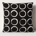Sadza Batik Circles Pillow Cover - Black
