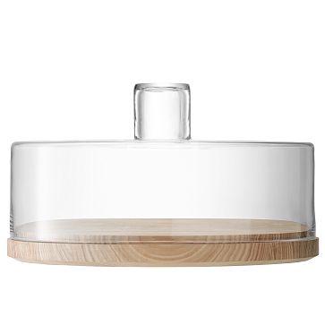 Lotta Cake/Cheese Dome Glass & Ash Wood | West Elm