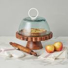 Scalloped Wood Cake Stand
