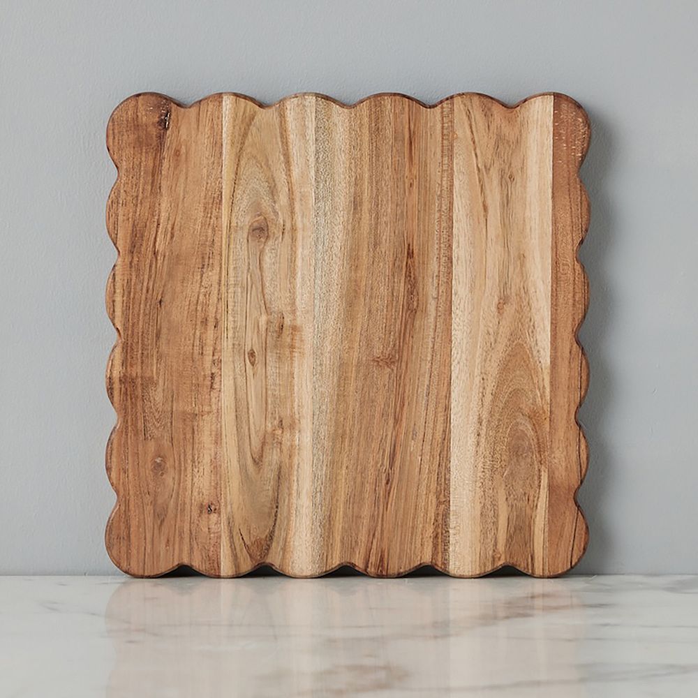 Medium Square - Scalloped Wood Cutting Board