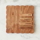 Scalloped Wood Cheese Board w/ Cheese Marker