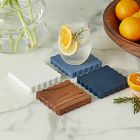 Scalloped Wood Square Coasters (Set of 4)