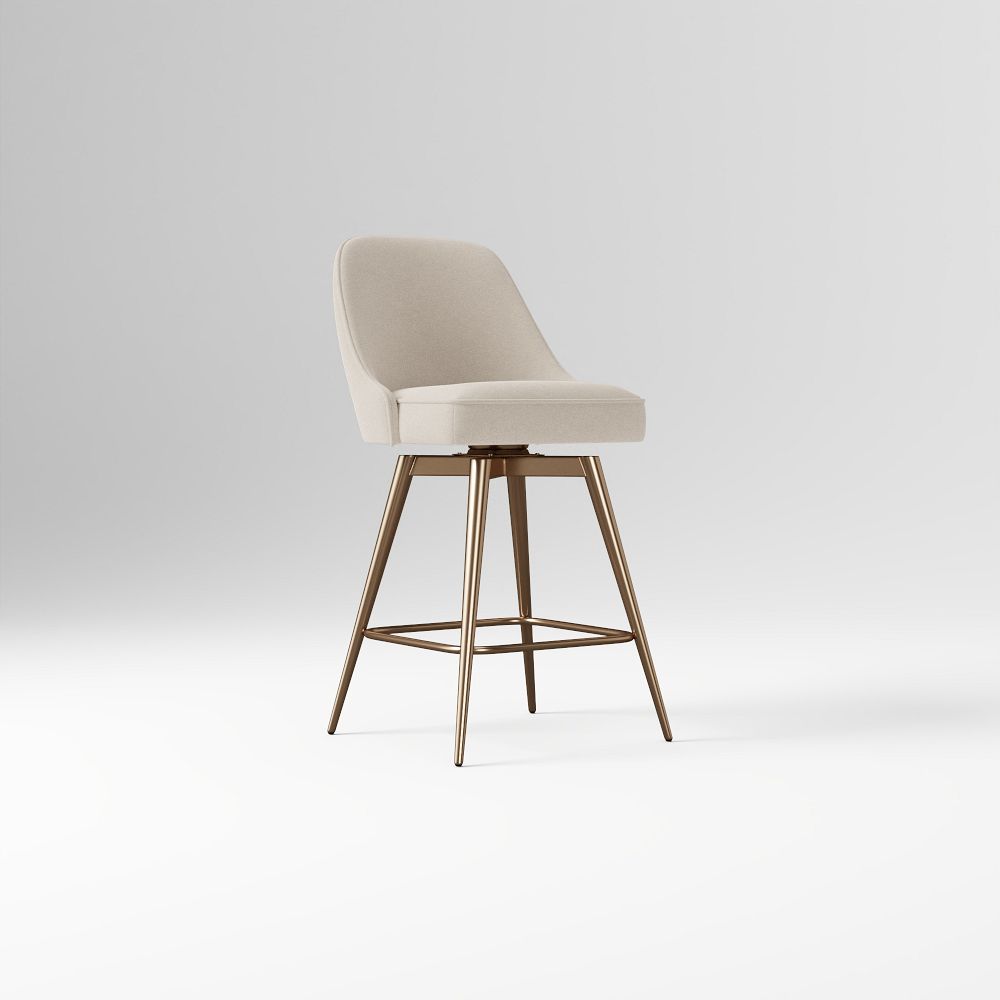 Mid-Century Swivel - Sand, Performance Velvet