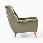 Carlo High-Back Mid-Century Chair - Wood Legs