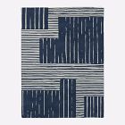 Open Box: Painted Mixed Stripes Wool Rug, 6' x 9' - Midnight
