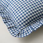 Heather Taylor Home Gingham with Ruffle Silk Lumbar Pillow Cover