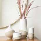 Half-Dipped White Stoneware Vases