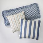 Heather Taylor Home Gingham with Ruffle Silk Lumbar Pillow Cover