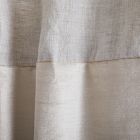 European Flax Linen &amp; Lustre Velvet Curtain - Natural/Sand
