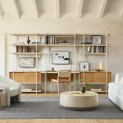 Pierce Wall Desk w/ Narrow Storage Shelf Unit (92"&ndash;134")