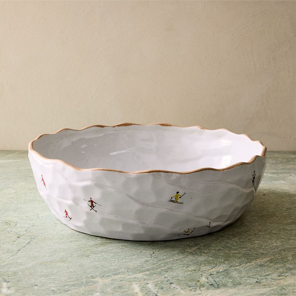 St. Jude Holiday Skiers Stoneware Serve Bowl