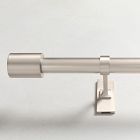 Oversized Adjustable Curtain Rod w/ Cylinder Finials - Brushed Nickel