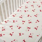 Smiley Santa Percale Crib Fitted Sheet