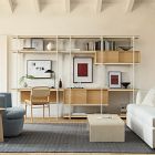 Pierce Wall Desk w/ Extra Wide Shelf Unit (122&quot;)