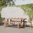 Portside Wood Outdoor Dining Table (76.5"), Benches &amp; Dining Chairs Set