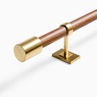 Mid-Century Curtain Rod - Cool Walnut/Antique Brass