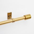 Oversized Adjustable Curtain Rod w/ Cylinder Finials - Antique Brass