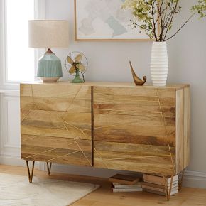 Roar & Rabbit Brass Geo Inlay 6-Drawer Dresser | West Elm
