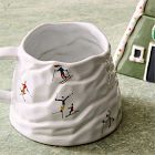Holiday Skiers Stoneware Figural Mug