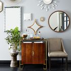 Floating Round Wood Wall Mirror