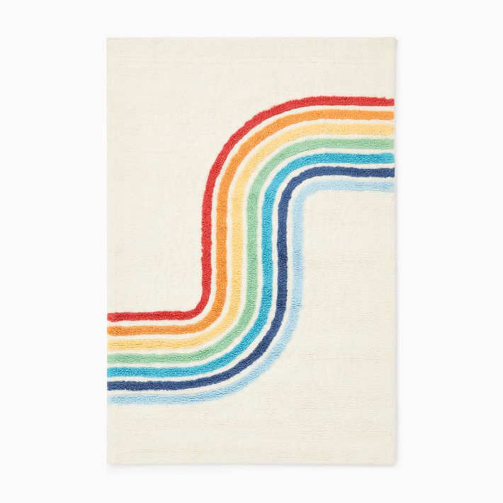 Machine Washable Rainbow Track Rug | West Elm