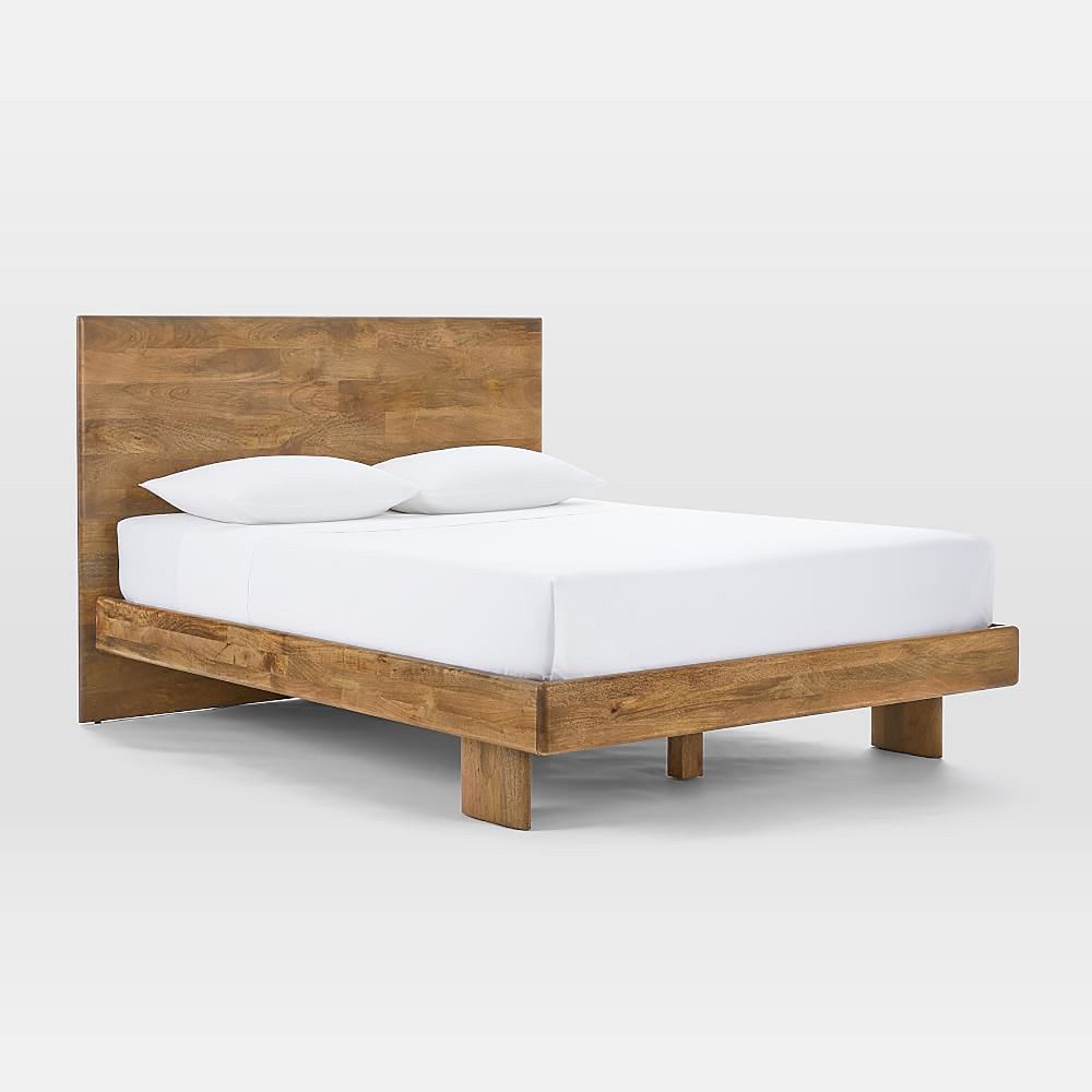 Anton Solid Wood Bed - Queen, Burnt Wax