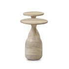 Two stacked nesting tables from side