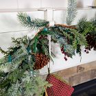 Mantel Garland &amp; Christmas Stocking Holder (Set of 2) - White