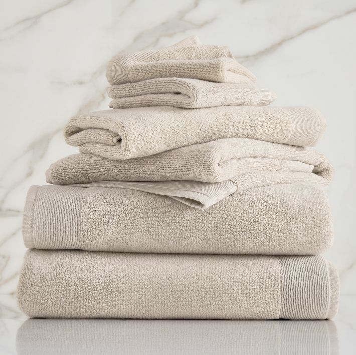 Plush Fibrosoft™ Towel Sets - Sand, Set of 6
