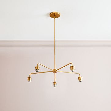 5-Light Chandelier - Antique Brass